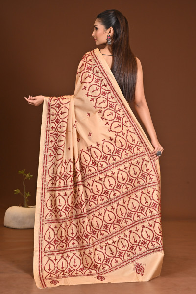PURE SILK KANTHA SAREE
