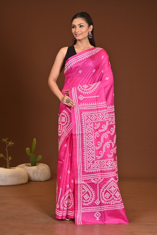 PURE SILK KANTHA SAREE