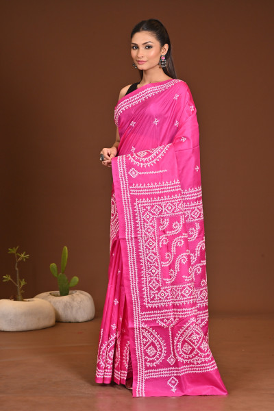 PURE SILK KANTHA SAREE
