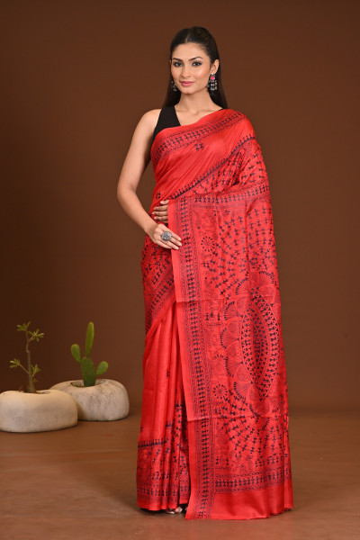 PURE SILK KANTHA SAREE