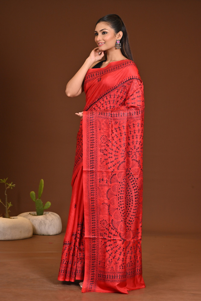 PURE SILK KANTHA SAREE
