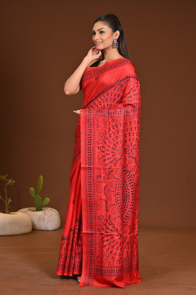 PURE SILK KANTHA SAREE