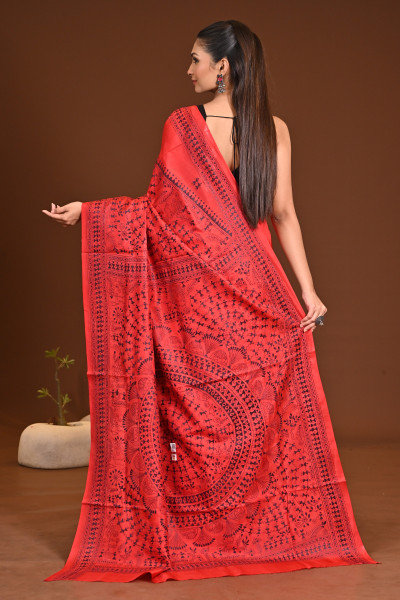 PURE SILK KANTHA SAREE