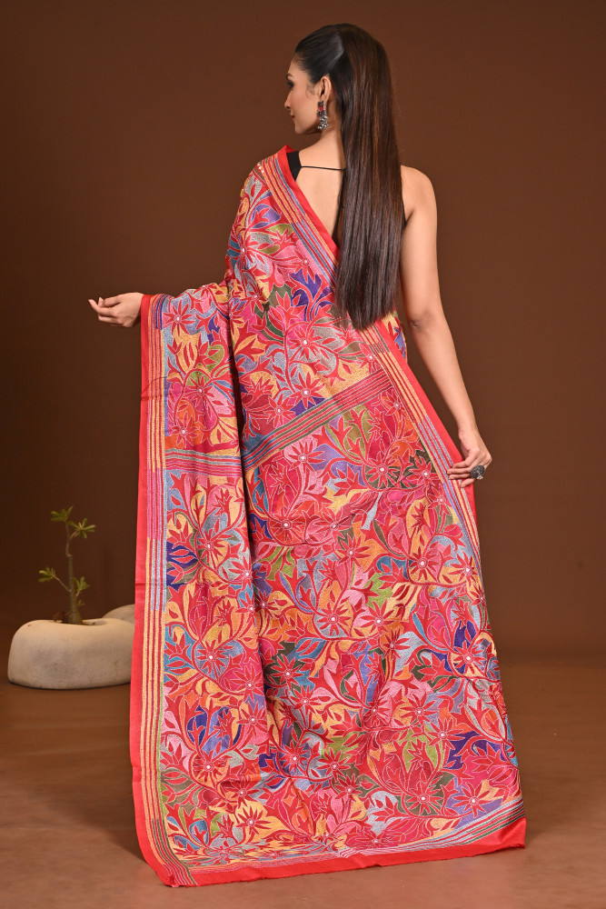 PURE SILK KANTHA SAREE