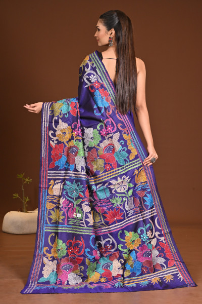 PURE SILK KANTHA SAREE