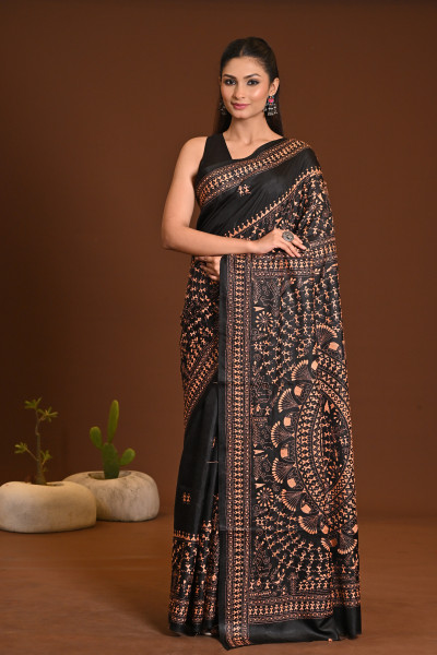 PURE SILK KANTHA SAREE