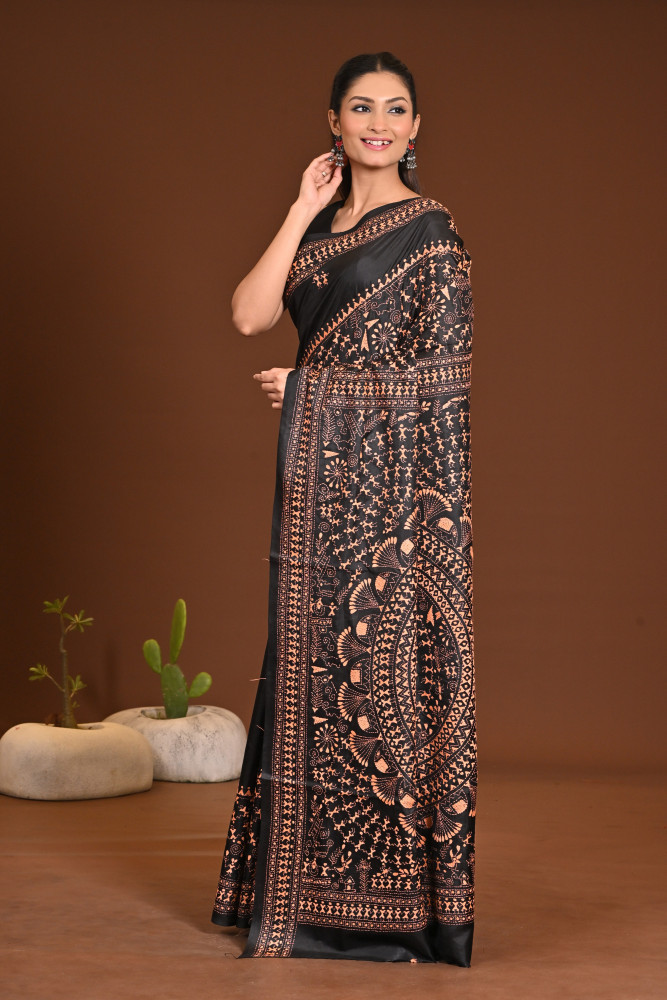 PURE SILK KANTHA SAREE