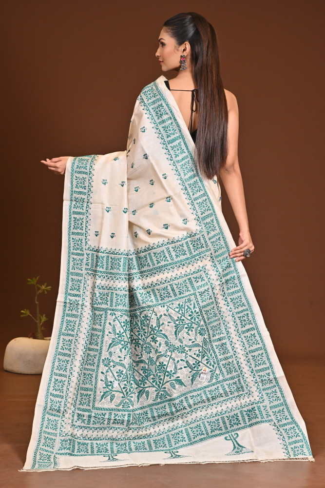 PURE SILK KANTHA SAREE