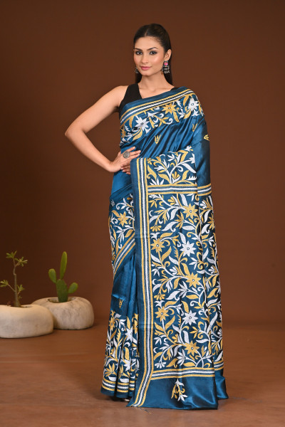PURE SILK KANTHA SAREE