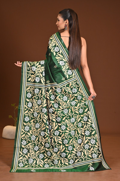 PURE SILK KANTHA SAREE