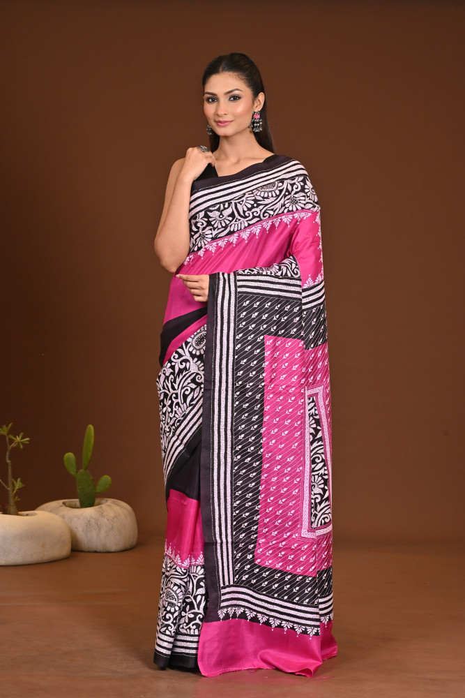 PURE SILK KANTHA SAREE