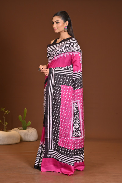 PURE SILK KANTHA SAREE