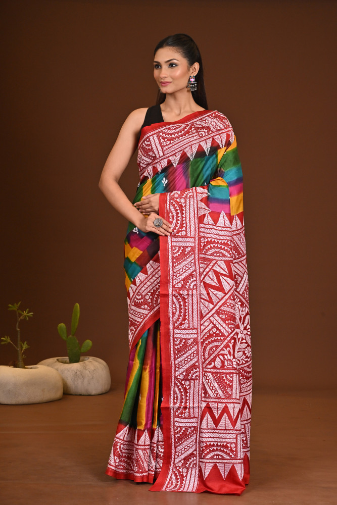 Image of PURE SILK KANTHA SAREE