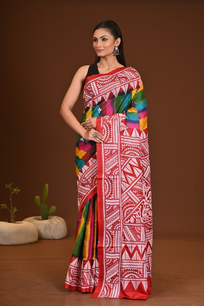 PURE SILK KANTHA SAREE