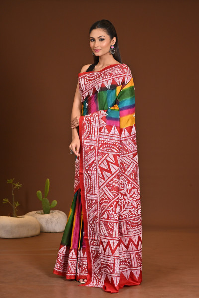 PURE SILK KANTHA SAREE