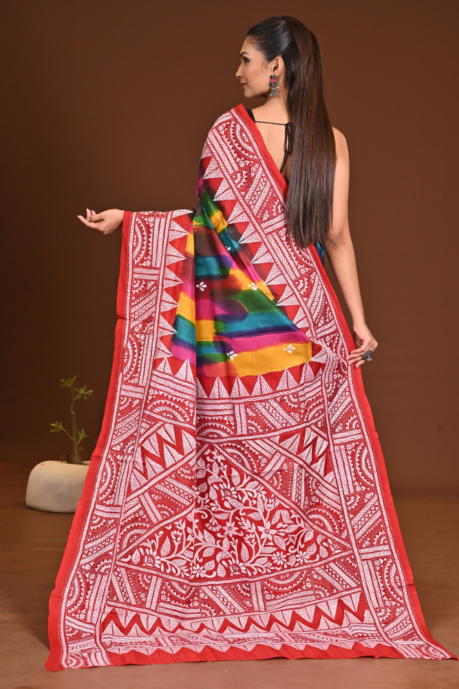 PURE SILK KANTHA SAREE