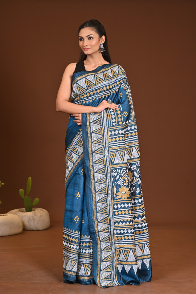 PURE SILK KANTHA SAREE