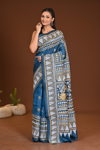 PURE SILK KANTHA SAREE