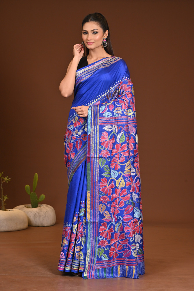 PURE SILK KANTHA SAREE