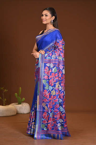 PURE SILK KANTHA SAREE