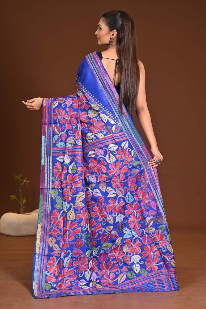 PURE SILK KANTHA SAREE