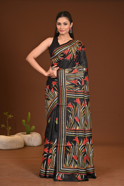 PURE SILK KANTHA SAREE