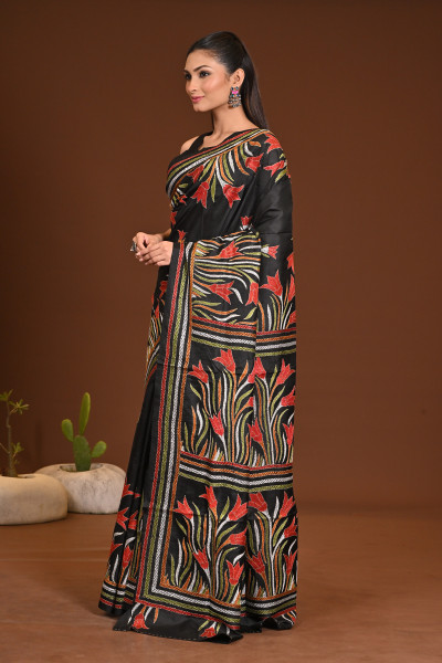 PURE SILK KANTHA SAREE