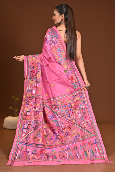 PURE SILK KANTHA SAREE