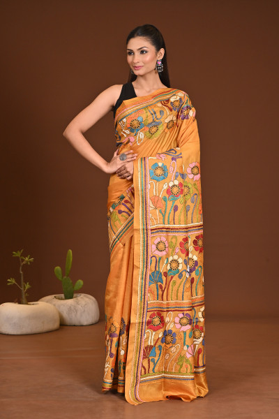 PURE SILK KANTHA SAREE