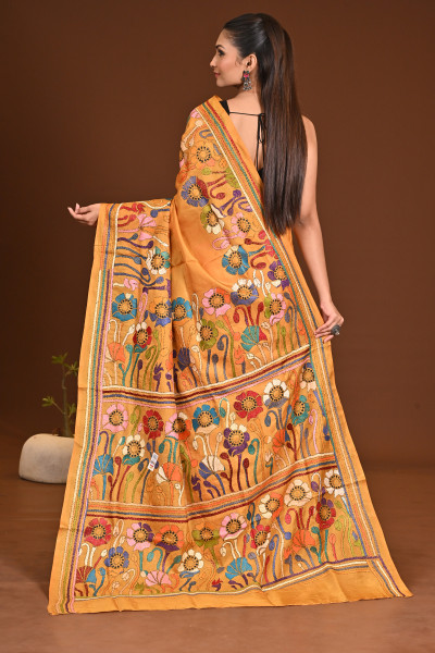 PURE SILK KANTHA SAREE