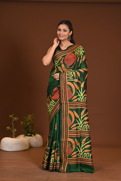PURE SILK KANTHA SAREE