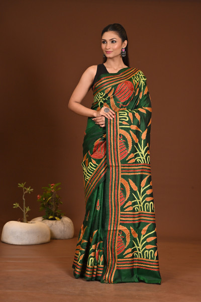 PURE SILK KANTHA SAREE