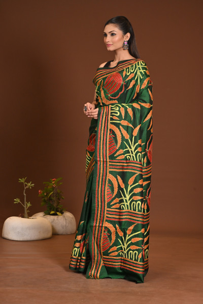 PURE SILK KANTHA SAREE