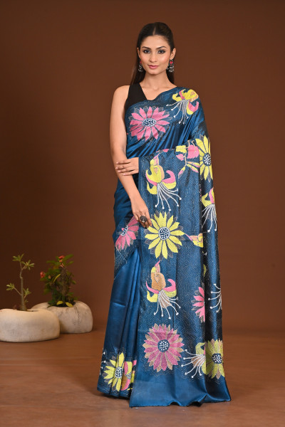PURE SILK KANTHA SAREE