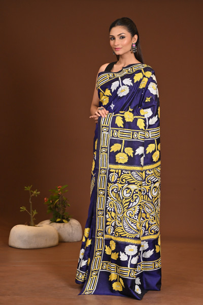 PURE SILK KANTHA SAREE