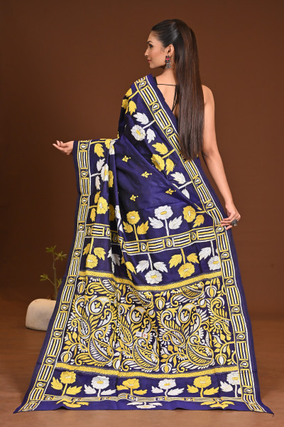 PURE SILK KANTHA SAREE