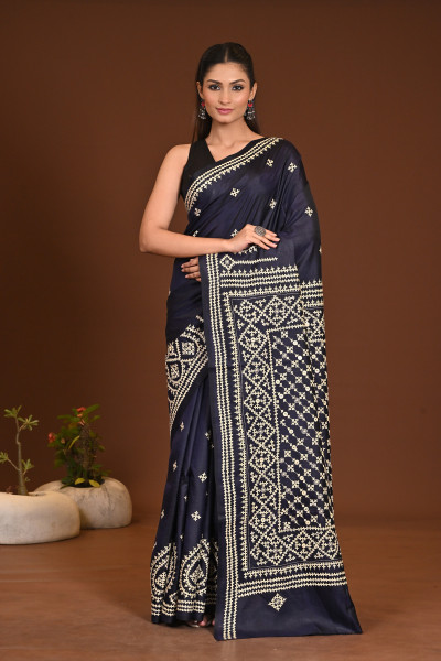 PURE SILK KANTHA SAREE