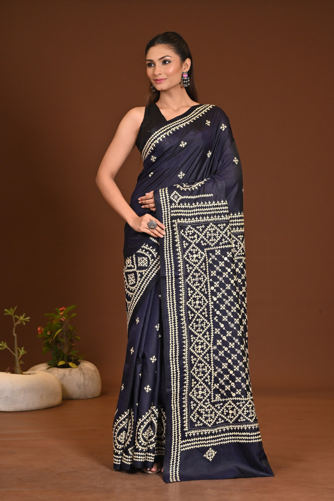 PURE SILK KANTHA SAREE