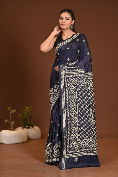 PURE SILK KANTHA SAREE