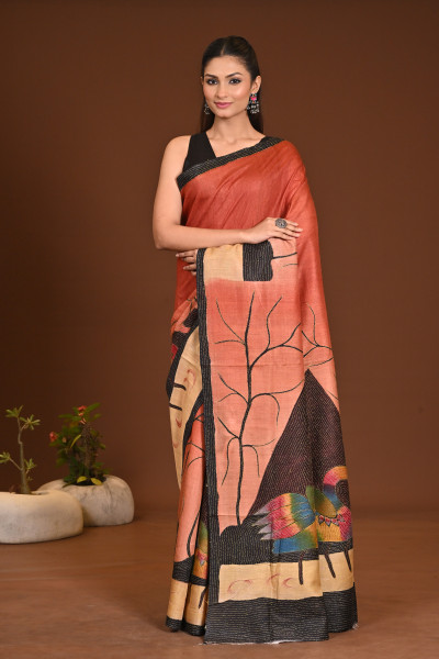 PURE SILK KANTHA SAREE