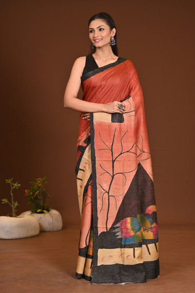 PURE SILK KANTHA SAREE