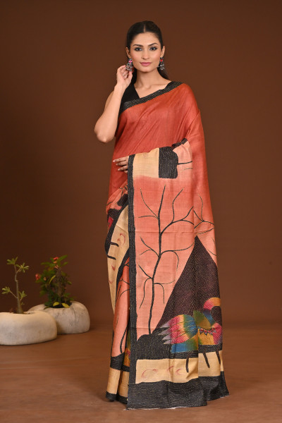 PURE SILK KANTHA SAREE
