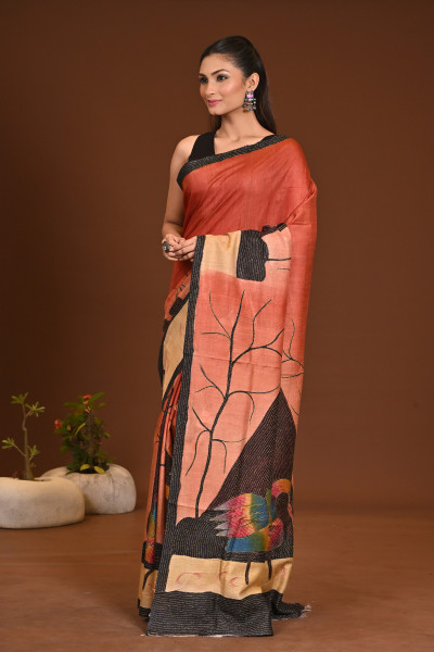 PURE SILK KANTHA SAREE