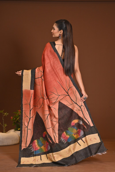 PURE SILK KANTHA SAREE