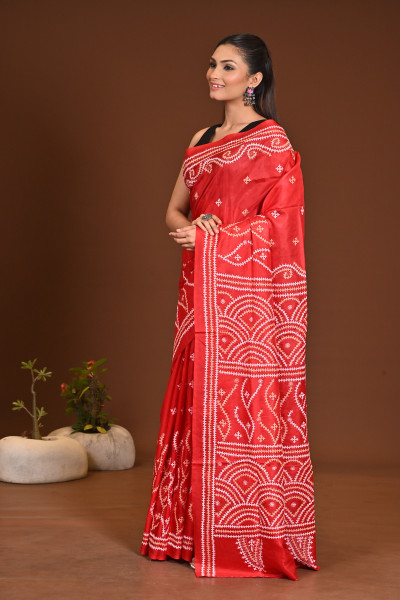 PURE SILK KANTHA SAREE