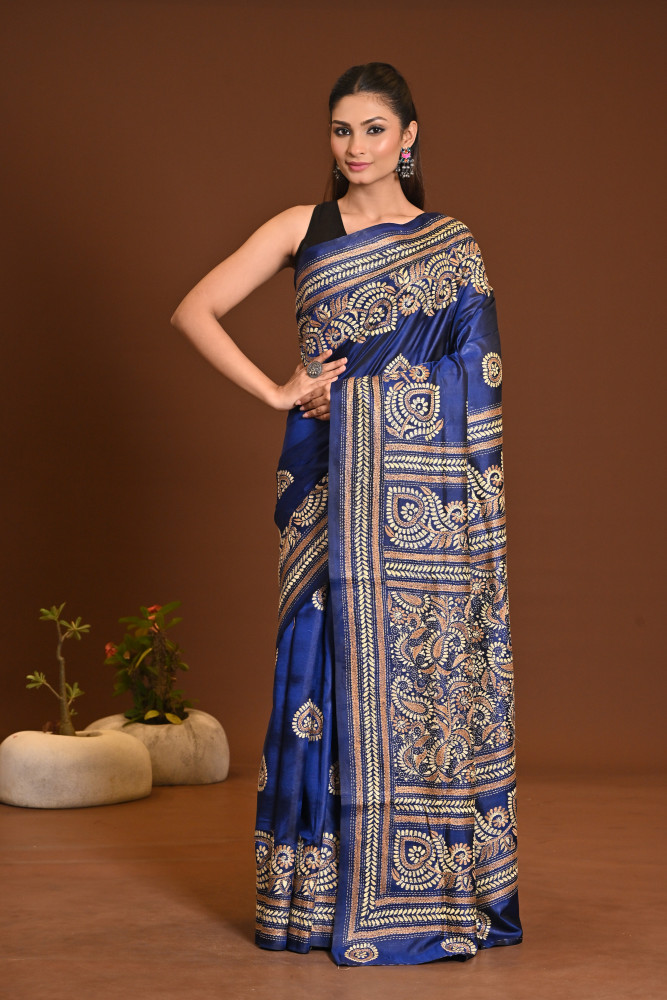 PURE SILK KANTHA SAREE