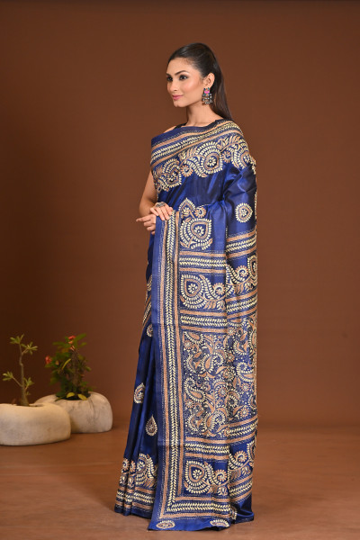 PURE SILK KANTHA SAREE