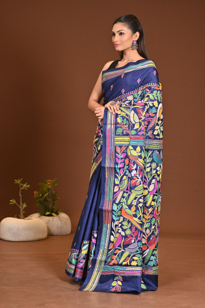 PURE SILK KANTHA SAREE