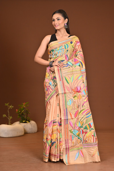 PURE SILK KANTHA SAREE