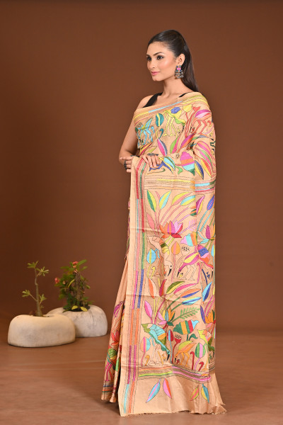 PURE SILK KANTHA SAREE